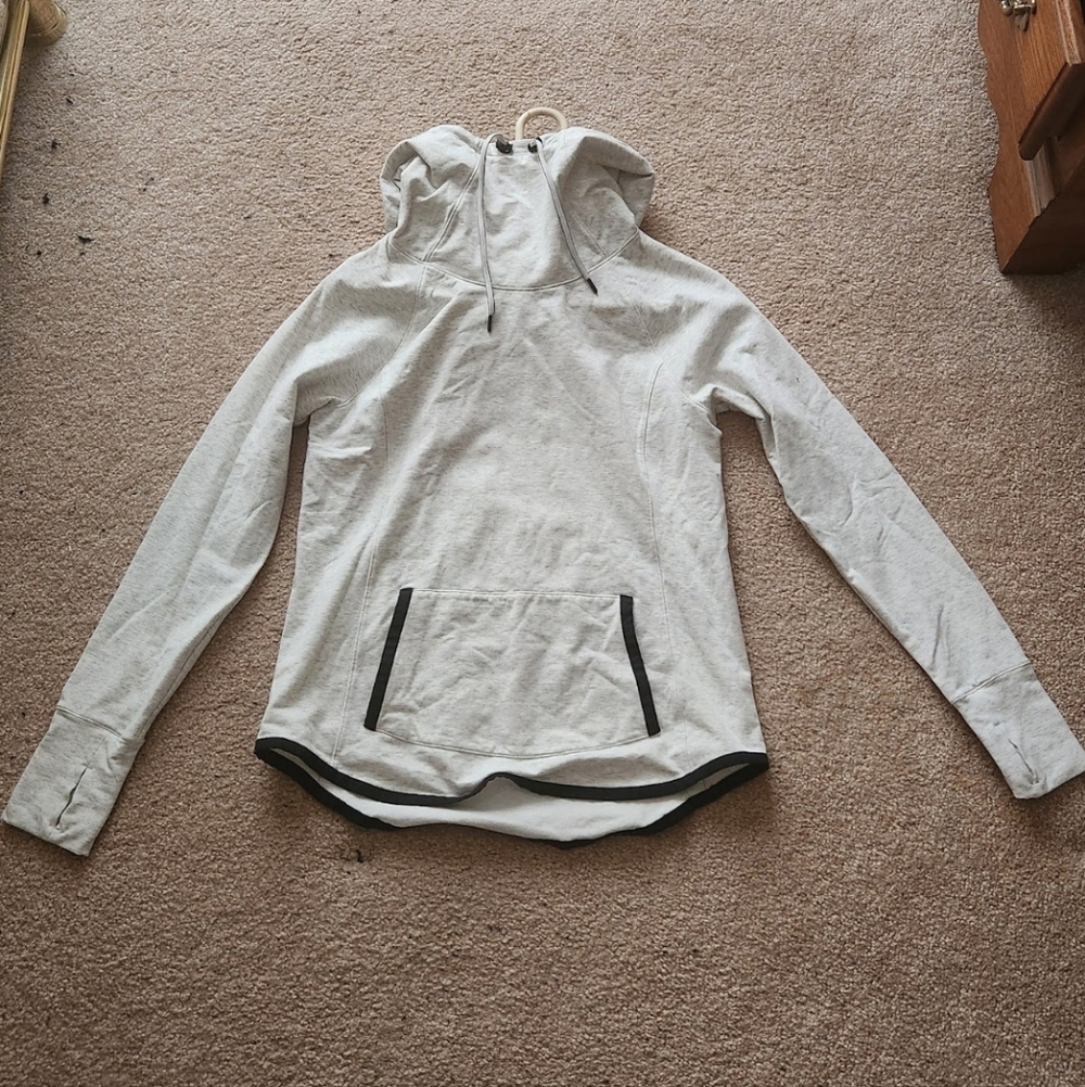 (Athleta) Sentry Cowl Neck Pullover Hoodie, Color White, Size M